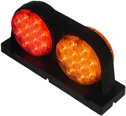 Peterson LED Combination Stop/Turn/Tail & Warning Light, 10.93" x 5.42", Red + Amber