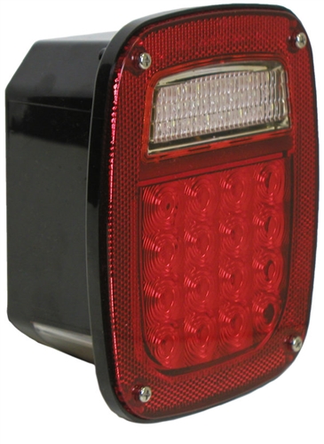 Peterson 845 LED Rear Stop/Turn/Tail/Back-Up Light 5.77" x 6.76" - Red