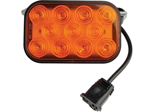 Peterson 850A-1P LED Rear Turn Signal Light - 5.30" x 3.44" Rectangular,  Amber