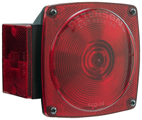 Peterson M440L Combination Rear Light with License Light - 4.50" x 4.75" Red + White