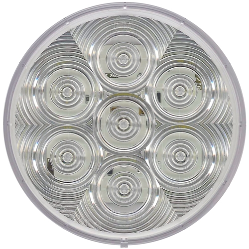 Peterson M817C-7 LED Back-Up Light, Round, AMP 4" - White