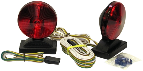 Peterson V555 Magnetic-Mount Tow Light Kit 4" x 5.78" Red