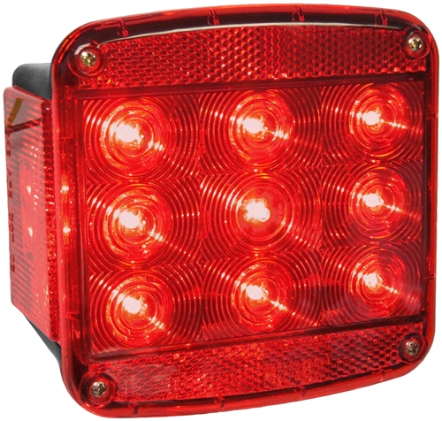 Peterson V840 LED Stop/Turn/Tail & Side Marker Light 4.84" x 4.76" - Red