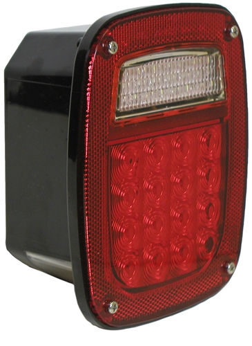 Peterson V845 LED Rear Stop/Turn/Tail/Back-Up Light 5.77" x 6.76" - Red