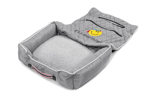 Seat Armour PET2G101JEPSFG Pet Bed 2 Go Gray Jeep Smiley Face Pet Bed And Car Seat