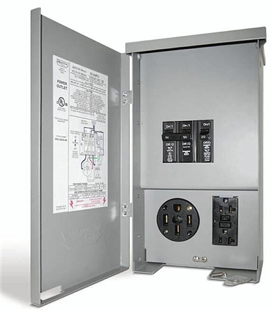 Parallax Power Supply 20 GFCI & 50 Amp with Breakers RV Power Supply Box