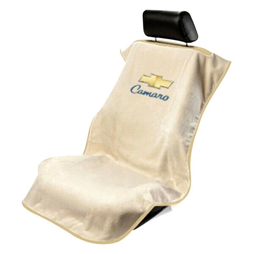 Seat Armour Seat Towel with Camaro Logo- Tan