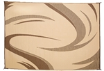 Ming's Mark SD8117 Reversible RV Patio Mat - Tan & Brown Swish Design - 8' x 11'