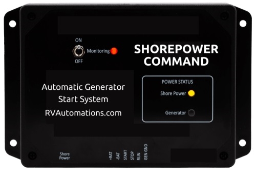 RV Automations Shore Power Command Auto Generator Start & Monitoring System