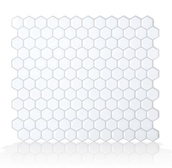 Smart Tiles SM1038-4 Peel and Stick Mosaic Tile RV Backsplash - Hexago