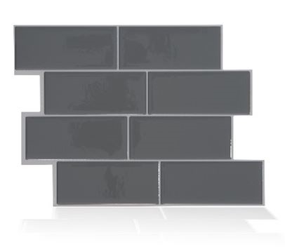 Smart Tiles SM1064-4 Peel and Stick Mosaic Tile RV Backsplash - Metro Grigio