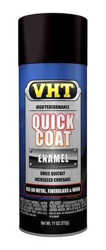 VHT SP510 Quick Coat Flat Black Premium Enamel Paint, 11 Oz