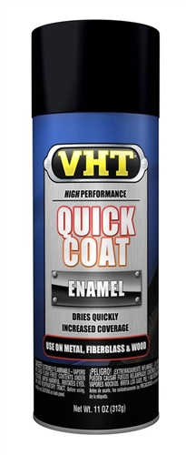 VHT SP527 Quick Coat Satin Black Premium Enamel Paint, 11 Oz