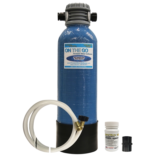 On The Go OTG4-DBLSOFT-BF Double Standard Portable Water Softener with  Brass Fittings