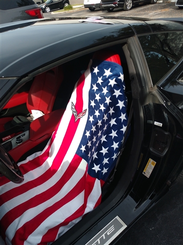 Seat Armour T2G100FLAGC7 Towel 2 Go Corvette C7 American Flag Seat Cover