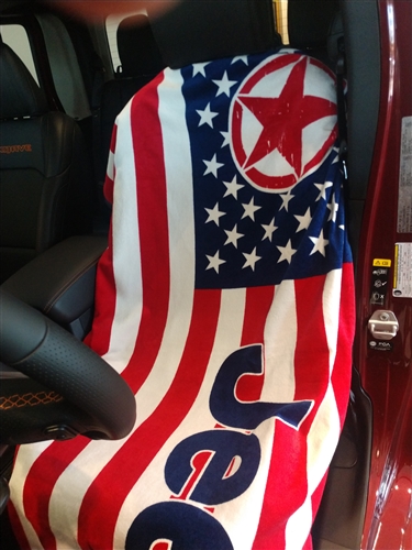 Seat Armour T2G100JEPUS Towel 2 Go Jeep American Flag Seat Cover