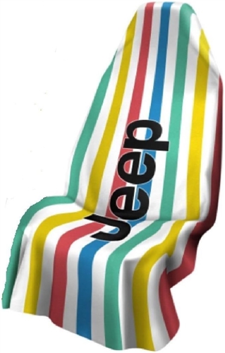 Seat Armour Towel 2 Go Jeep Cabana Stripe Multi Color Seat Cover