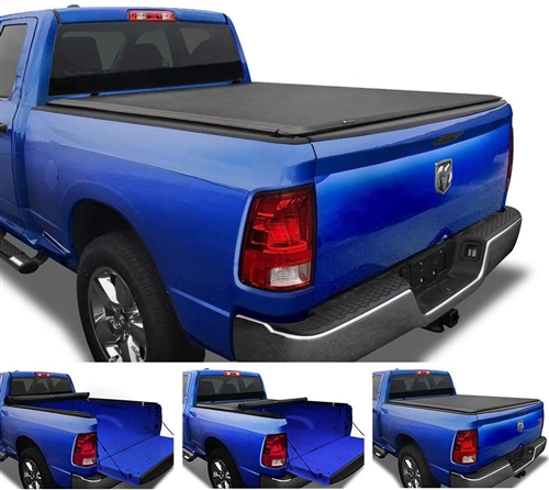 Tyger Auto TG-BC1D9018 T1 Soft Roll Up Truck Bed Tonneau Cover, 2009-18 Dodge Ram 1500, 2019-21 Ram 1500 Classic, 5' 7" Bed