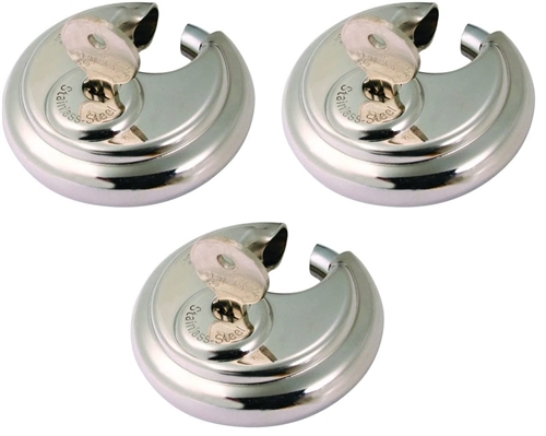 Trimax TRP3170 Keyed-Alike 2.75" Round Padlock With 0.39" Shackle, 3 Pack