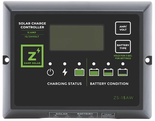 Zamp Solar ZS-15AW 5 Stage PWM Solar Charge Controller - 15 Amp