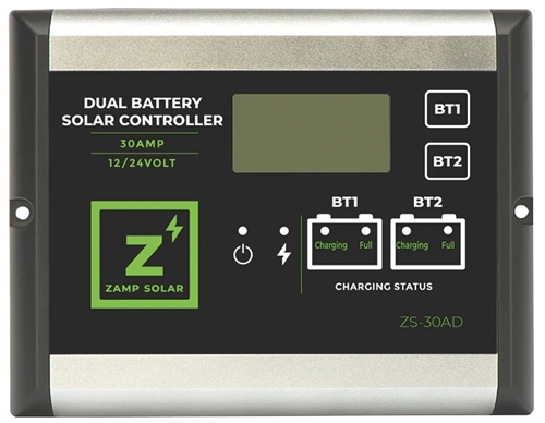 Zamp Solar ZS-30AD 30 Amp Dual Battery 5-Stage PWM Charge Controller